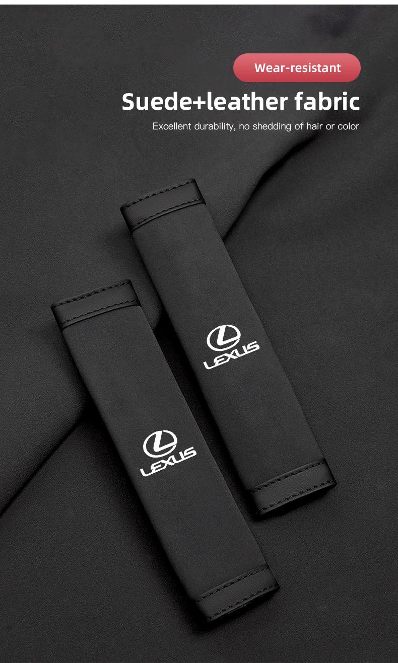 2Pcs Car Seat Belt Safety Shoulder Covers Car Accessories For Lexus IS500 LS460 RC200 LM300 RX450 LX NX350h LC UX CT RZ450e RC300 GX400 GS200t GS300h LS600 RX300 TX LBX HS250