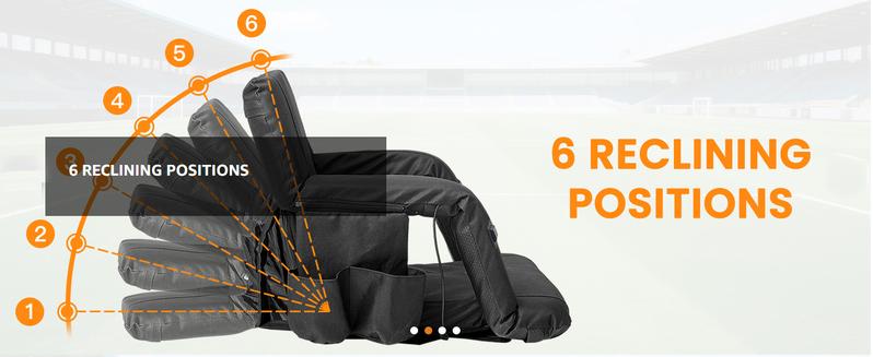 SLSY Heated Bleacher Seat with Battery, Heated Stadium Seats 6 Reclinng Positions and 3 Levels of Heat Heated Stadium Chair with Back & Arm Support SLSY Heated Bleacher Seat with Battery, Heated Stadium Seats 6 Reclinng Positions and 3 Levels of Heat Heated Stadium Chair with Back & Arm Support