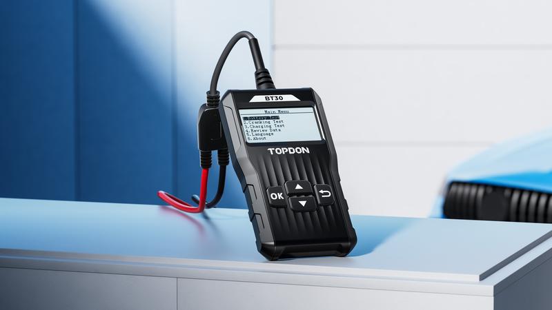 TOPDON BT30 12V Car Battery Tester Digital Automotive Diagnostic Analyzer Vehicle Cranking Charging Scanner Tool One For All
