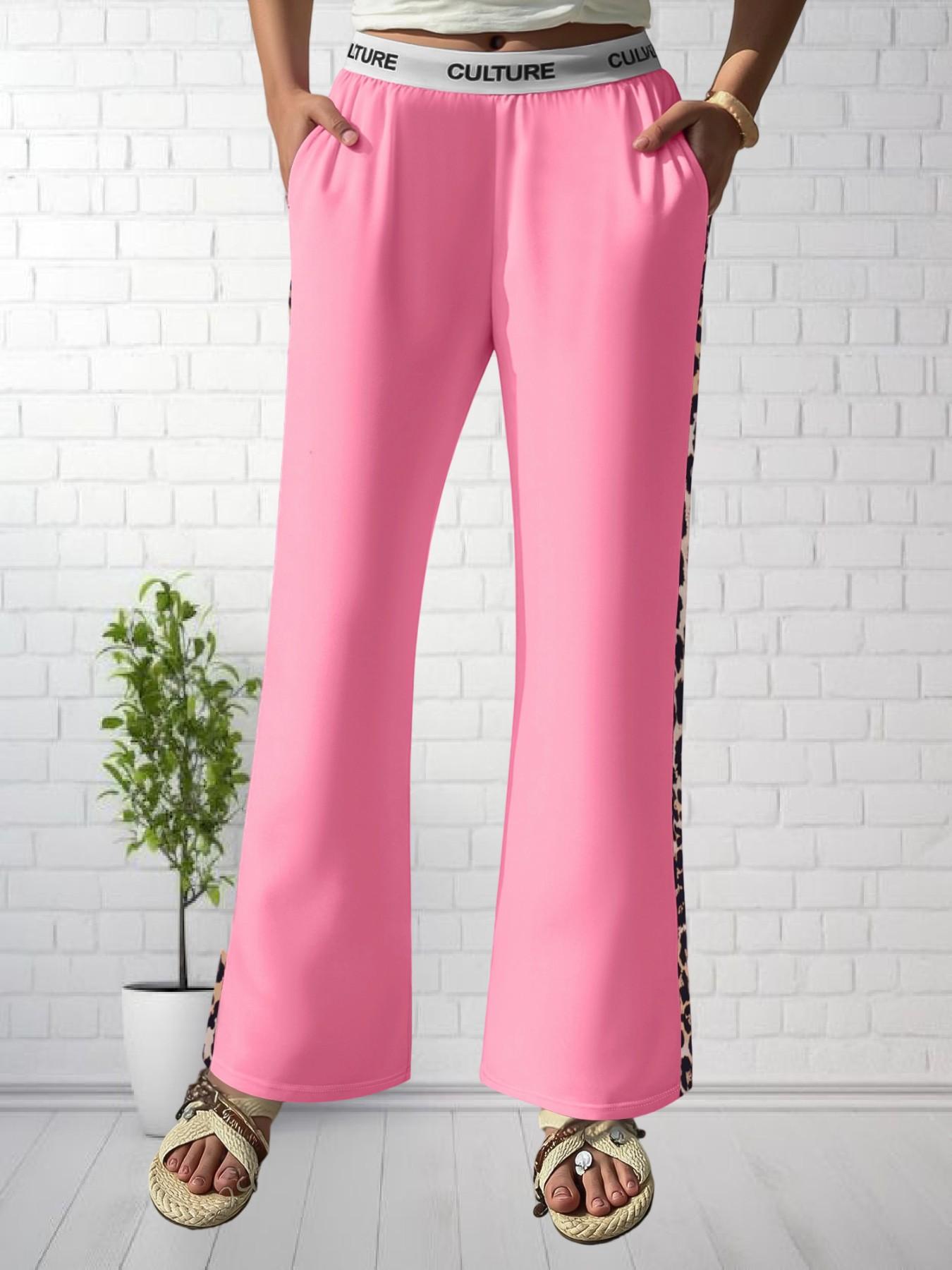 American Retro Leopard Print Straight Leg Pants, Lightweight Breathable Loose Fit, Summer Streetwear Casual Long Pants