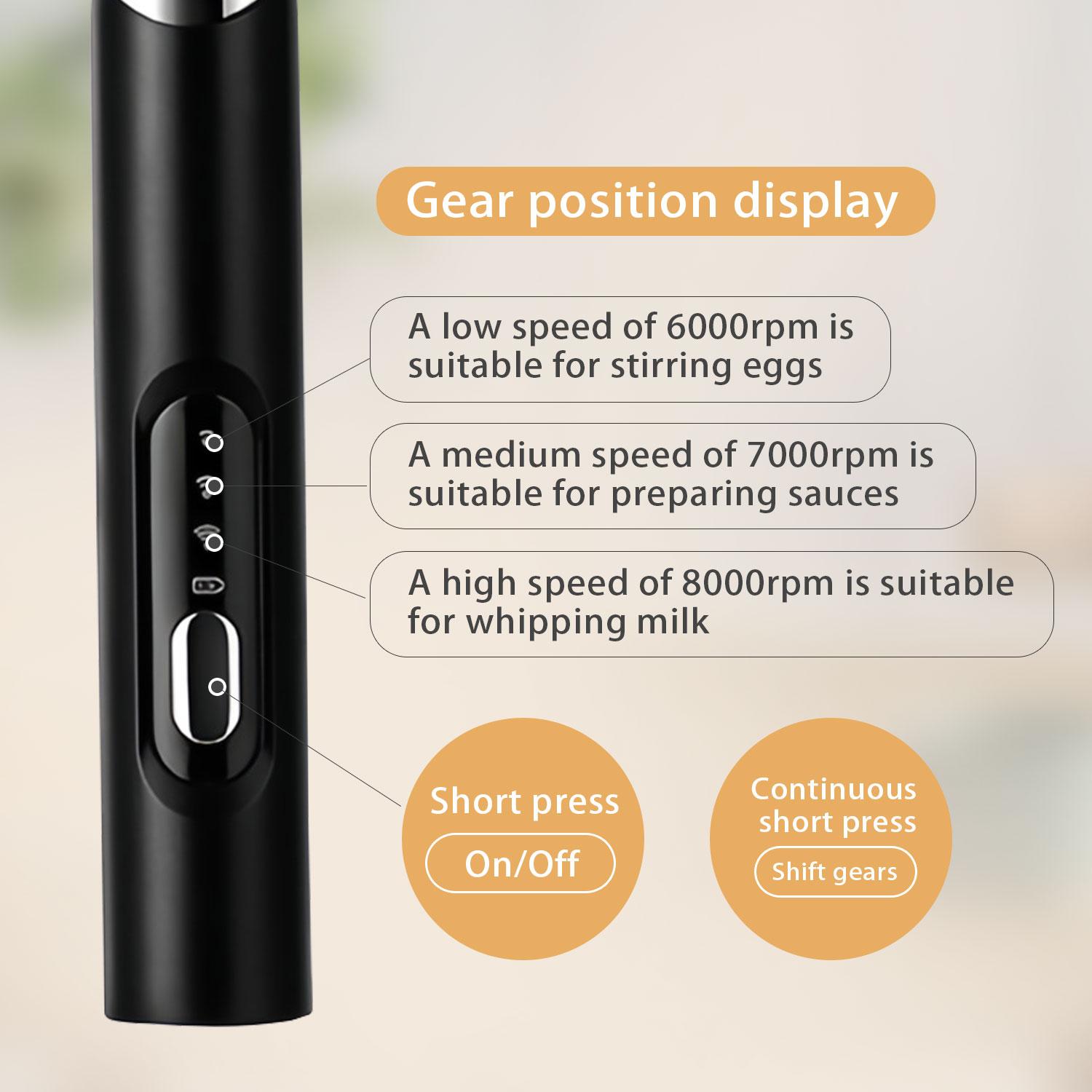 2026 Upgraded Rechargeable Milk Frother – Handheld Electric Coffee Mixer with 3 Whisks, 3 Speed Settings & Storage Stand | Versatile Drink Mixer for Juices, Prebiotic Powders, Lattes, Cappuccinos,coffee mixer, Matcha & Eggs (Black)– Christmas gift