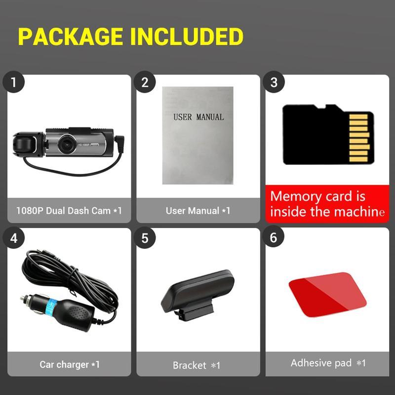 Dashcam anteriore e posteriore, con Wi-Fi, 1 dash cam per auto, registratore di guida grandangolare con sensore G per visione notturna a infrarossi, schermo IPS da 3,16 pollici, telecamera HD 1080P con doppio obiettivo, regalo autunnale, regali di compleanno Front & Rear Dashcam, With WI-FI,1 Count Dash Camera for Car, Wide Angle Car Driving Recorder with IR Night-Vision G Sensor, 3.16 Inch IPS Screen 1080P HD Camera with Dual Lens, Fall Gift, Birthday Gifts