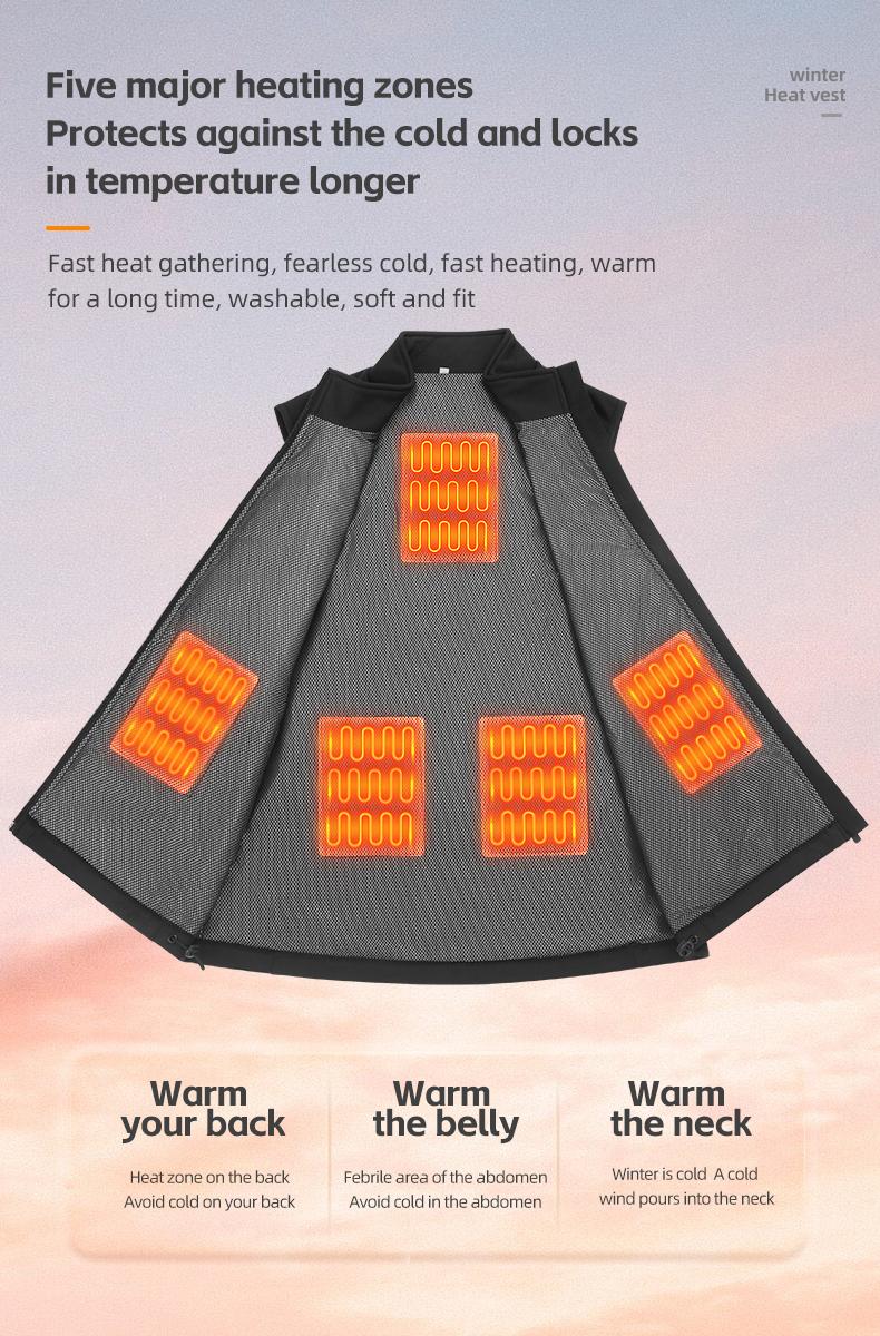 ROCKBROS Heated Vest for Men and Women,Smart Electric Heating Vest Rechargeable,Battery Not Included ROCKBROS Heated Vest for Men and Women,Smart Electric Heating Vest Rechargeable,Battery Not Included
