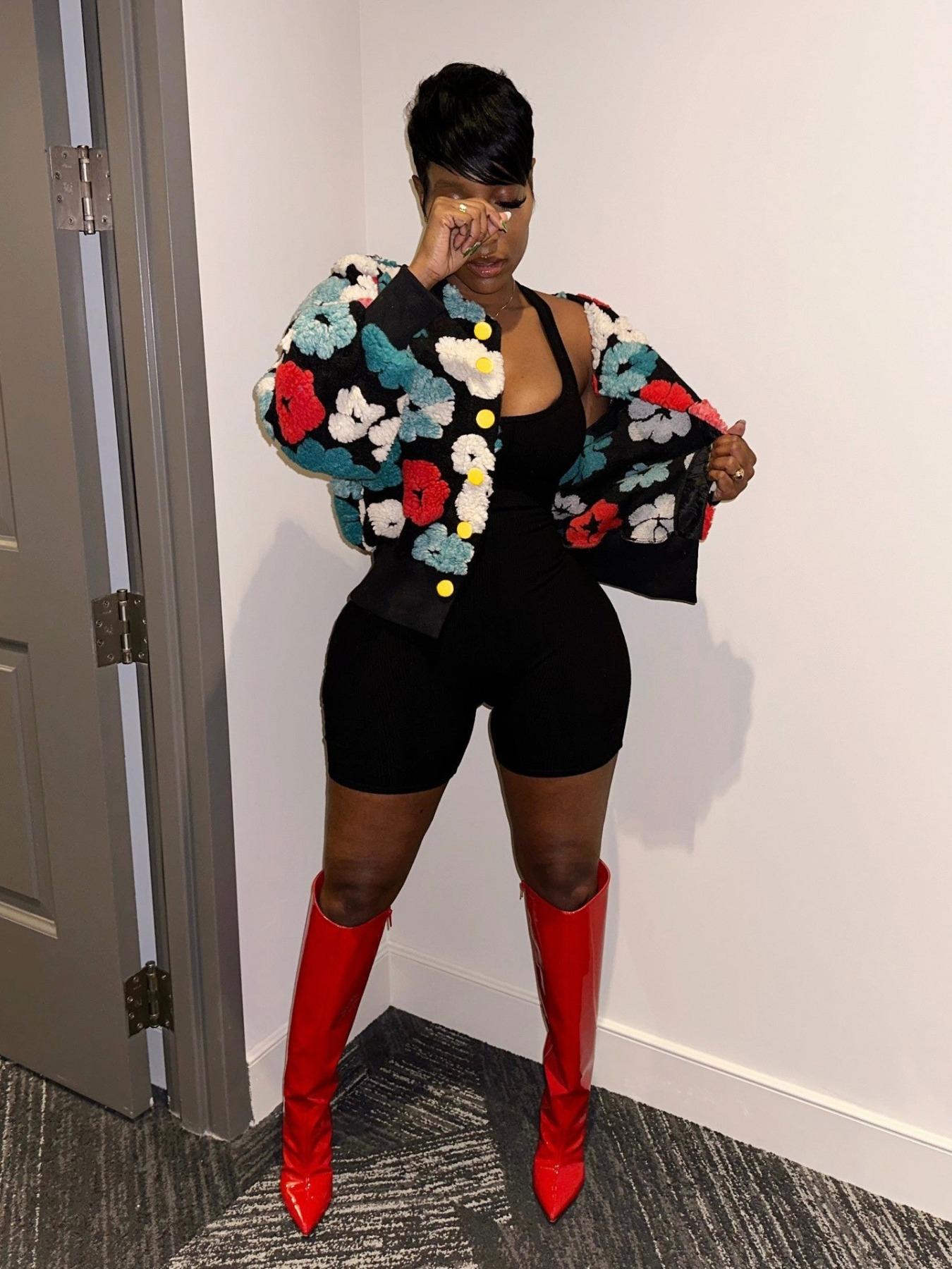 【Plus Size】1 Piece Women's Floral Jacquard Button Front Jacket, CasualLong Sleeve Round Neck Outerwear for Daily Wear,Ladies Clothes for Al Seasons,80s Fashion, Jacketsfor Women,Womenswear,Adjustable Everyday, Coats