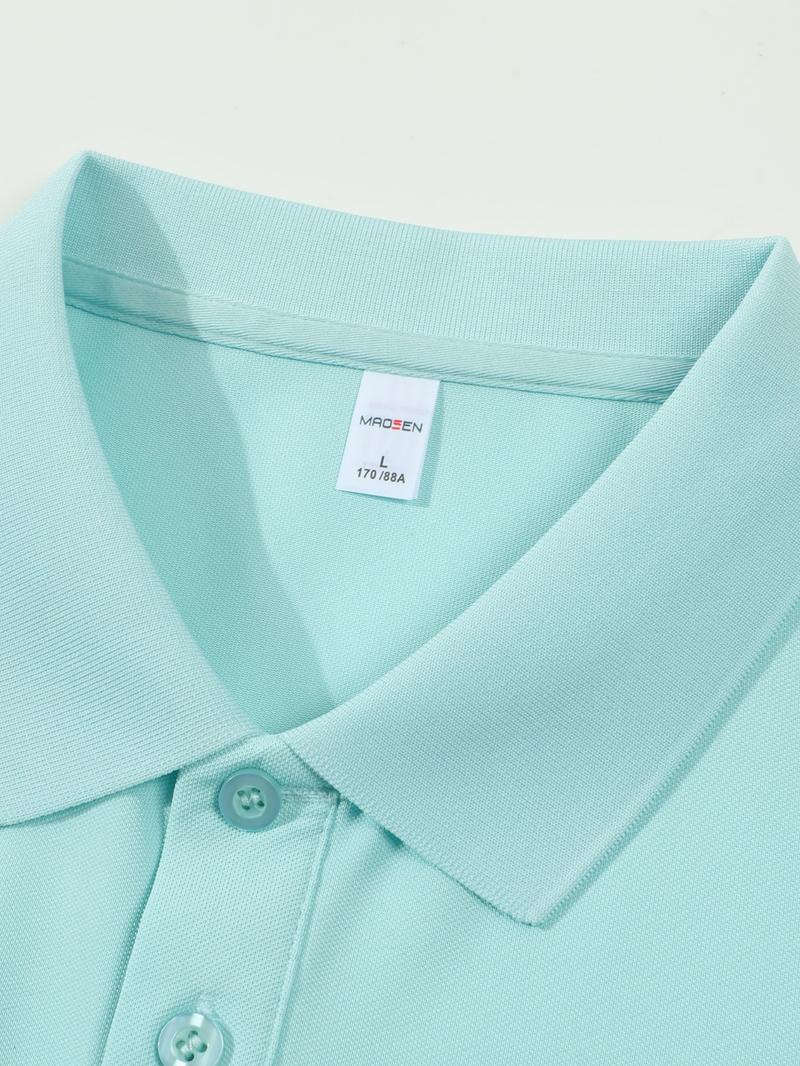 Women's Classic Polo Shirt Short Sleeve T-Shirt, Comfortable Versatile Solid Color Top, Unisex, Perfect for Valentine's Day Work Sports Casual Wear