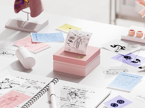 PM290C Self-Adhesive Thermal Printer Stickers Paper, 54mmx3.2m Mini Sticker Printer Paper, 3 Rolls(Printer Not Included - Tape Only for PM290C)