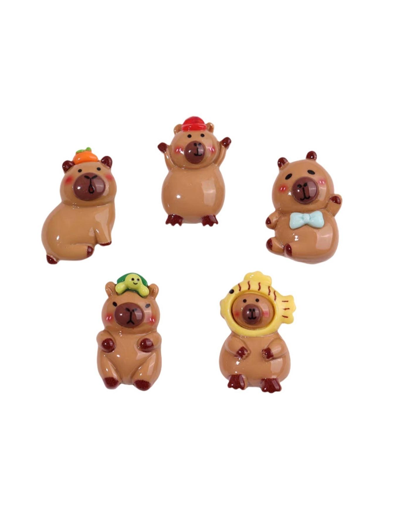 5-Piece Cute Cartoon Water Buffalo Shoe Decoration Set, Animal Design for Sandals & Clogs, Unisex DIY Accessories, Perfect Gift