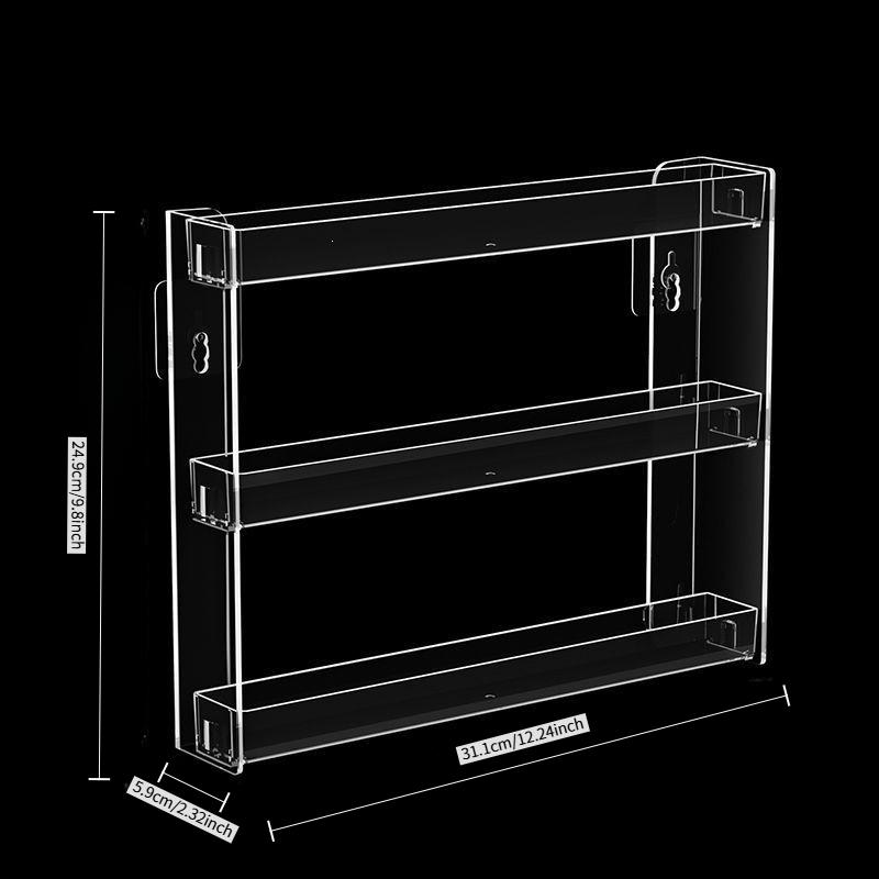 Wall-mounted acrylic makeup storage rack, no-drill cosmetic storage rack, transparent bathroom skincare shelf for vanity, very suitable for organizing lipsticks, eyeshadows, and skincare products