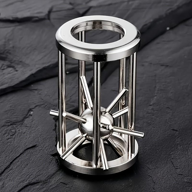 2pcs Metal Puzzle Cage Thorns Ball Lock Iq Toy, Children & Adults Brain Teaser, Educational Student Unlocking Ring Game