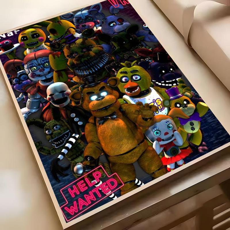 5 Nights At Freddys Poster Sticky Waterproof Wall Art High Quality Print Vibrant Cartoon Design Aesthetic Home Living Bedroom Decor Trendy Room Decoration Easy-To-Apply Gift Durable