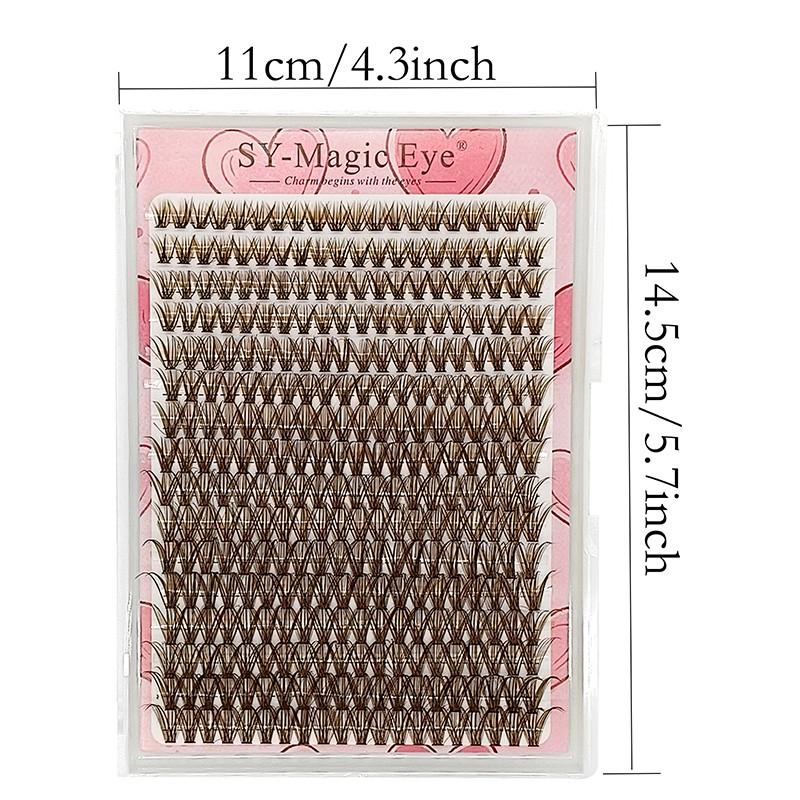 2 Box Pack 704/720/736 Cluster False Eyelashes Set, Natural Look, Brown color 40D, 8-16mm Mixed Length, DIY Single Cluster Lashes, Natural Look & Wispy & Ultra Soft & Super Light For Daily Life & Party & Music Festival