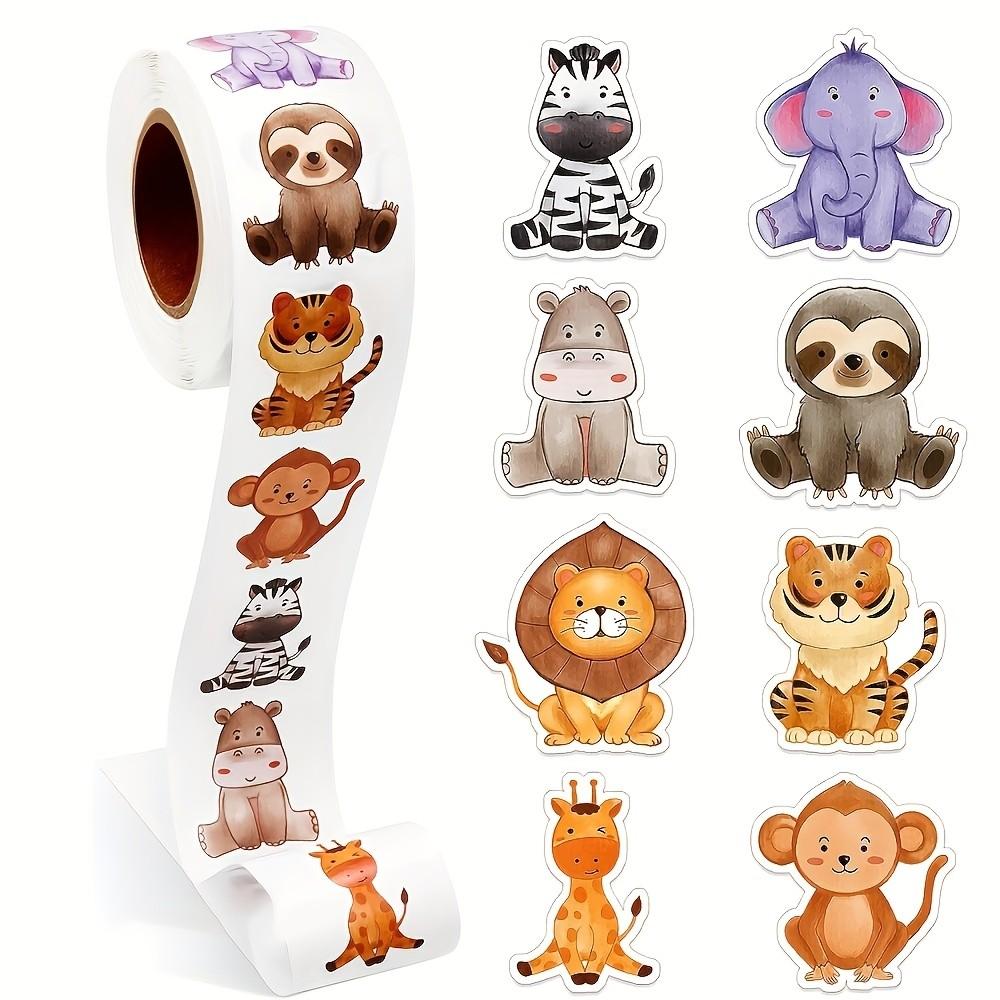 Animal Stickers Roll, 500 Sheets Per Roll, Gift Wrapping Labels, Scrapbook Stationery Stickers, Perfect for Crafts and Decorations