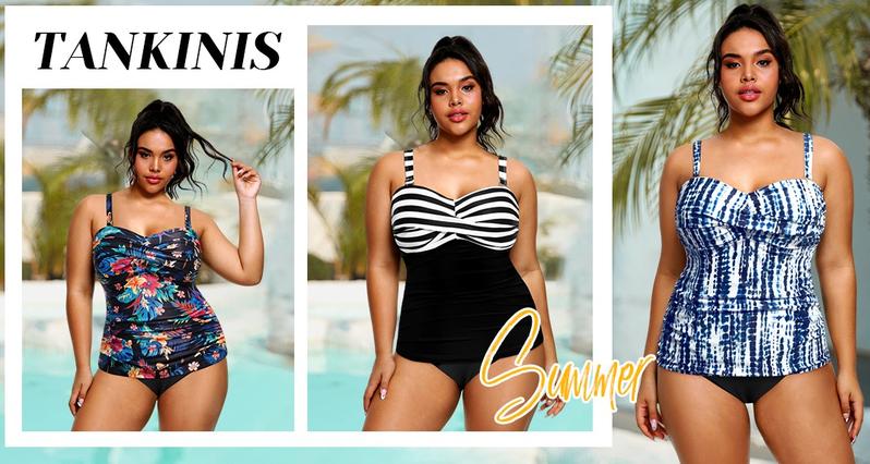 Aqua Eve Plus Size Tankini Top Only Bandeau Swim Top Strapless Swimsuit Top Twist Front Bathing Suit Top No Bottom