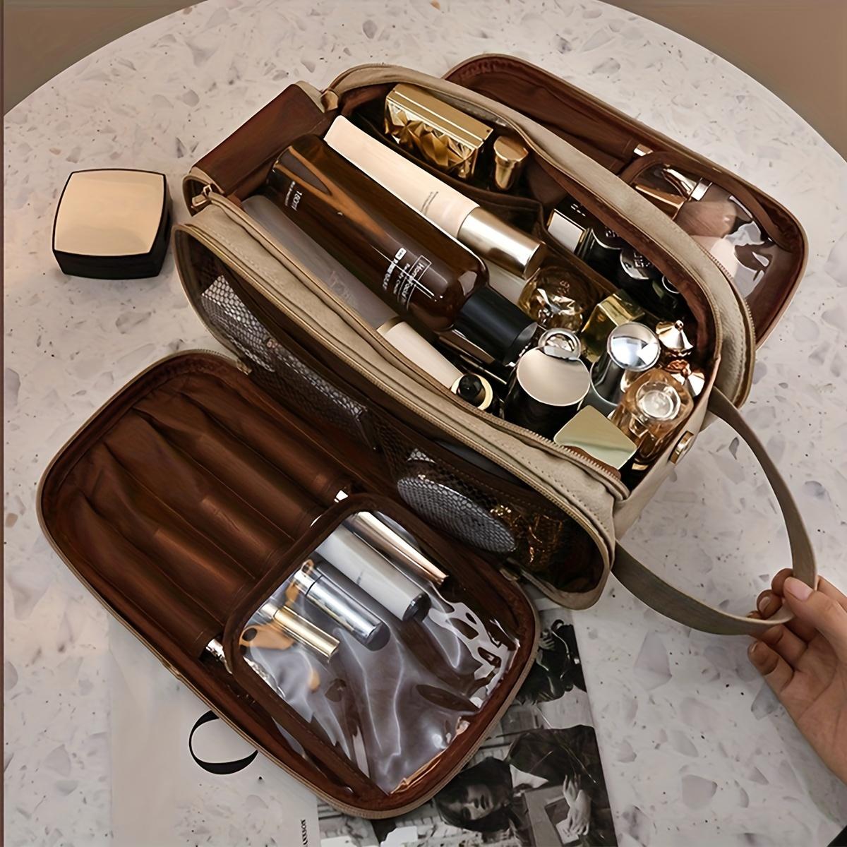 Large Capacity Cosmetic Bag Makeup Toiletries Organizer PU Leather Portable Travel Toiletry Pouch Women Makeup Storage Bags