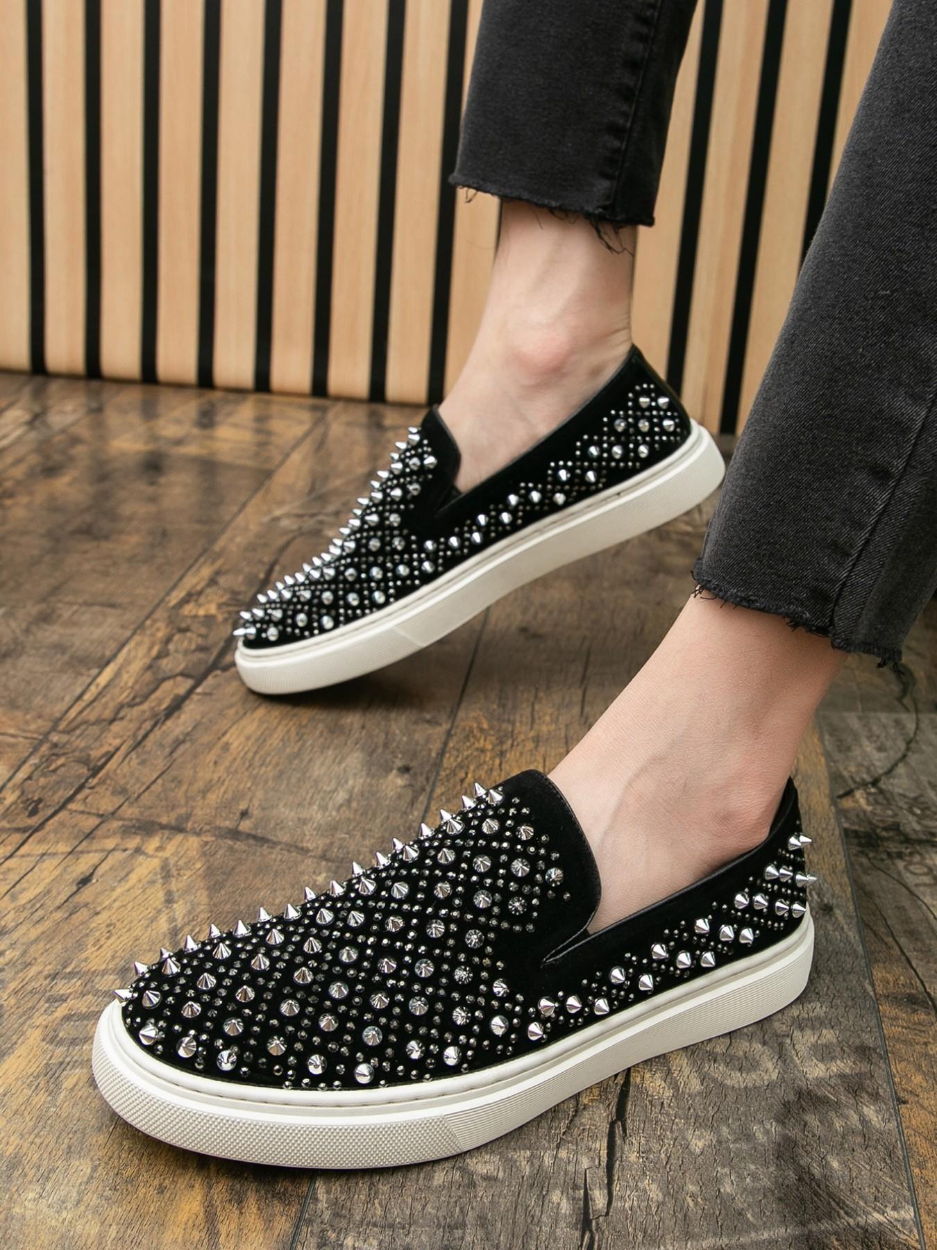 Men's Fashion PU Leather Slip-On Shoes, Plain Pattern, All Seasons, Rubber Sole, Business Casual, Nightclub, Driving, Daily Wear