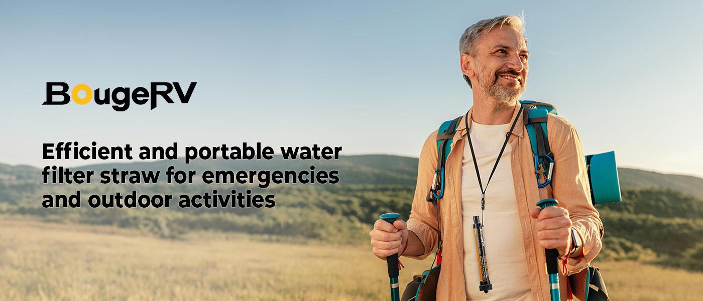 BougeRV Outdoor Water Filter,Portable Emergency Water Straw -Personal Water Filter For Hiking,Camping,Fishing,Lightweight & Compact Design Outdoor Euipment,2 Counts BougeRV Outdoor Water Filter,Portable Emergency Water Straw -Personal Water Filter For Hiking,Camping,Fishing,Lightweight & Compact Design Outdoor Euipment,2 Counts