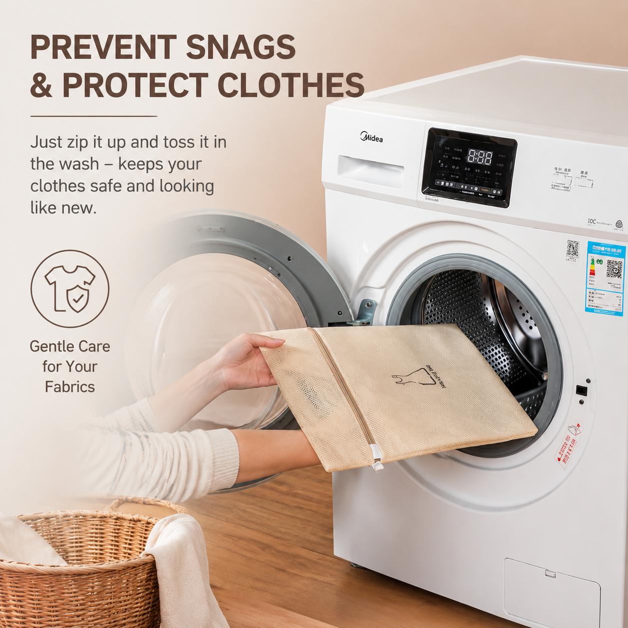 7PCS Family Mesh Laundry Bag Set, Anti-Tangle Clothing Wash Bags, Delicate Laundry Protector Bags to Prevent Snags and Damage, Perfect for Bras, Socks, Shirts and Everyday Clothes, Gentle Care Laundry Bags