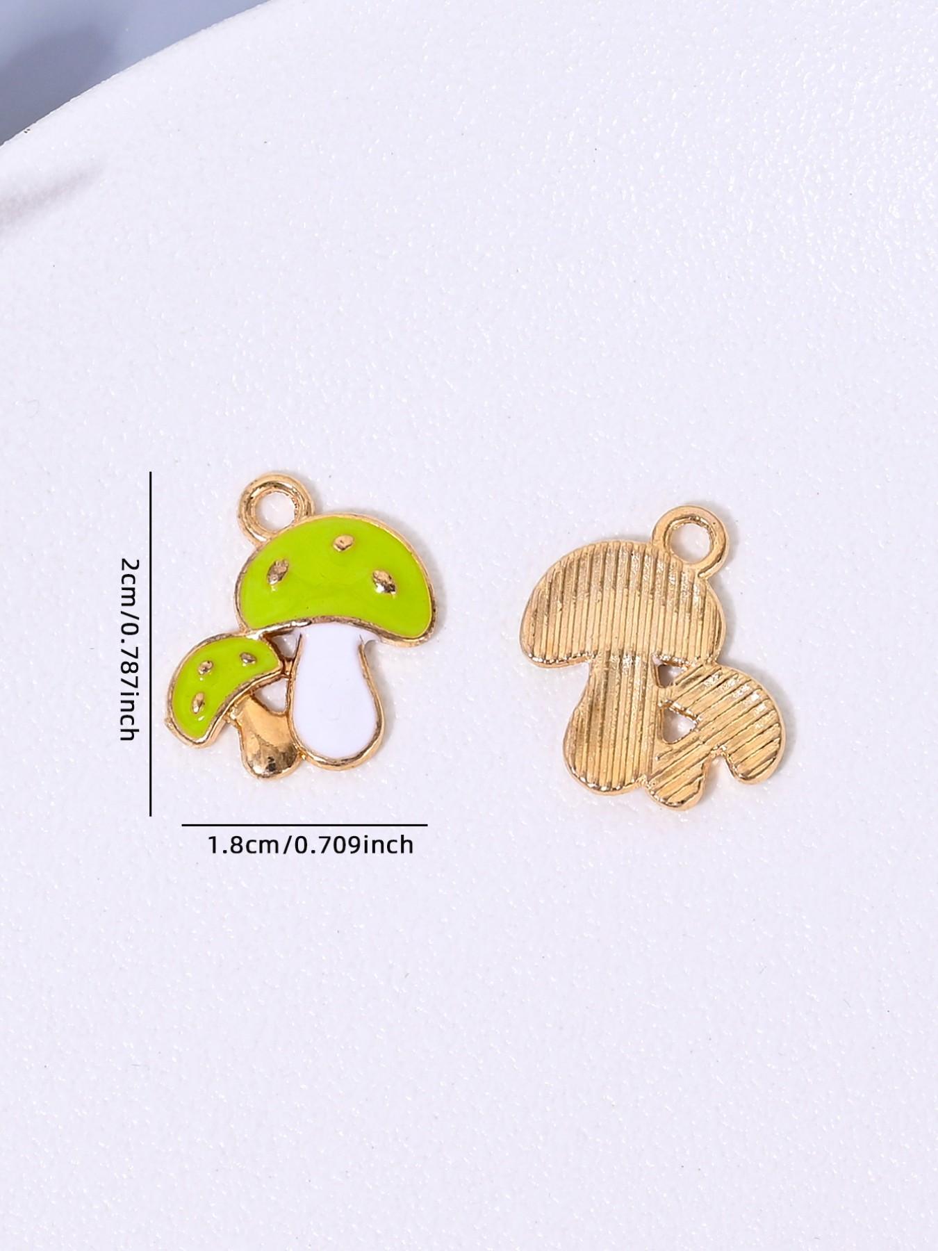 Cute Cartoon Mushroom Pendant, Perfect for DIY Jewelry Making, Includes Earrings, Necklaces, Bracelets, Keychains, Set of 10