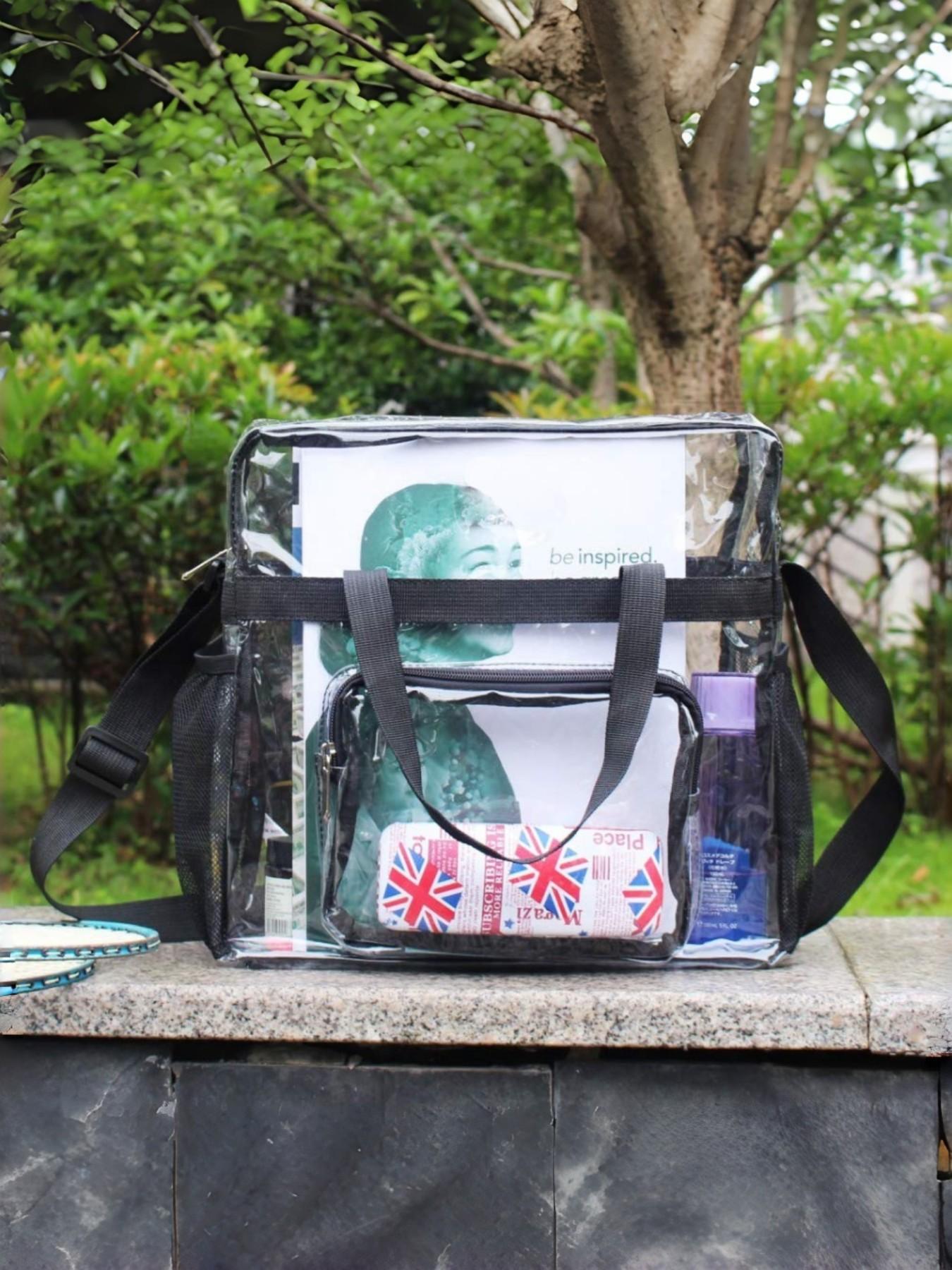 Fashionable Transparent PVC Storage Bag, High-Value Large Capacity Handheld Travel Bag, Lightweight Shoulder Bag for All Seasons