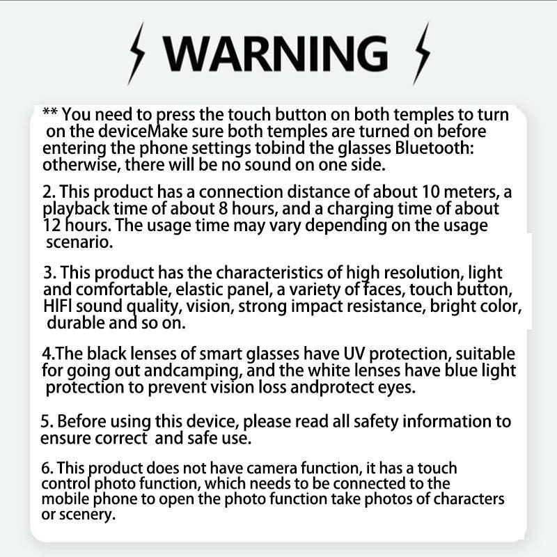 Qrd Smart Wireless Bluetooth-compatible Glasses, Fashionable Open-Air Audio, Touch Control Music & Calls, Multi-Function Eyewear