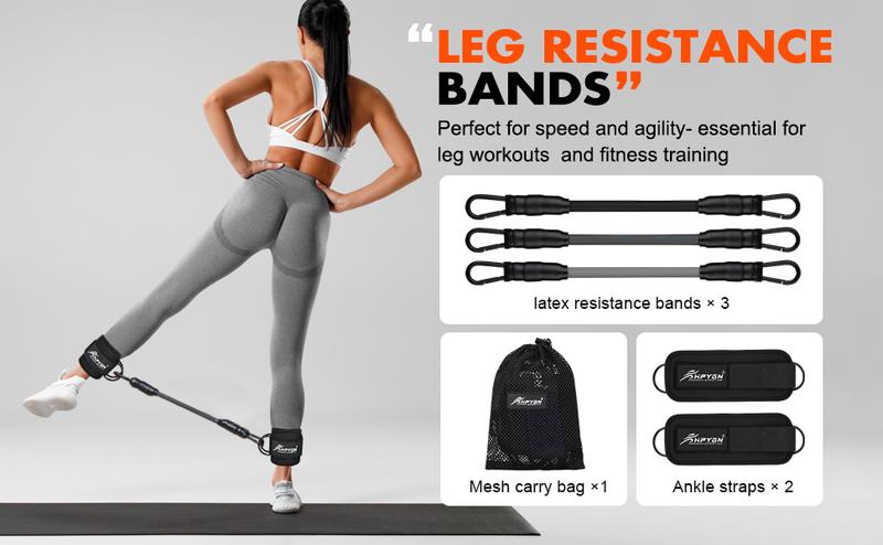 HPYGN Ankle Resistance Bands, Ankle Bands for Working Out with Cuffs, Resistance Bands for Leg Butt Training Workout Equipment for Kickbacks Hip Gluteus Training Exercises, Ankle Strap with Exercise Bands，TikTokShopBlackFriday