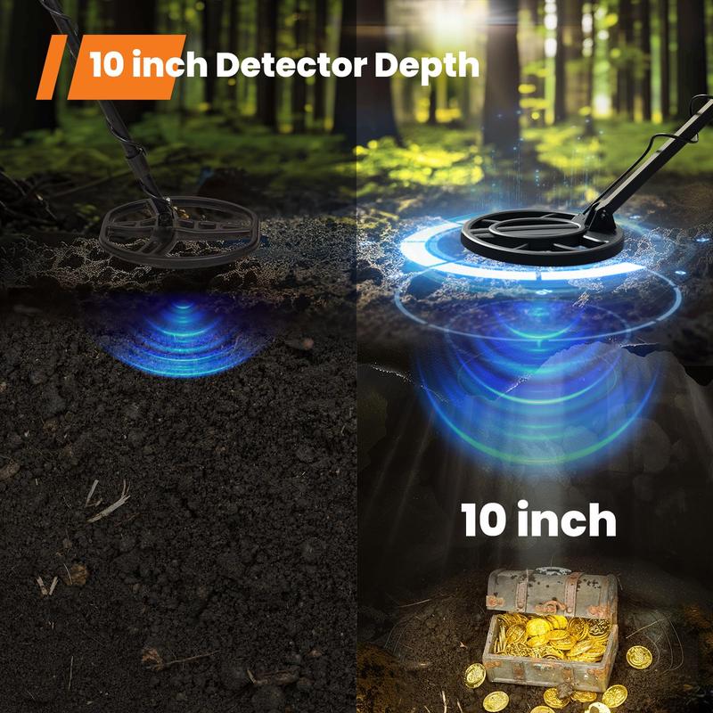 GoGonova Metal Detector for Adults & Kids, Waterproof Metal Detectors with High Accuracy Lightweight 8" Search Coil, All Metal & Disc Modes for Junior & Youth Gold Detector