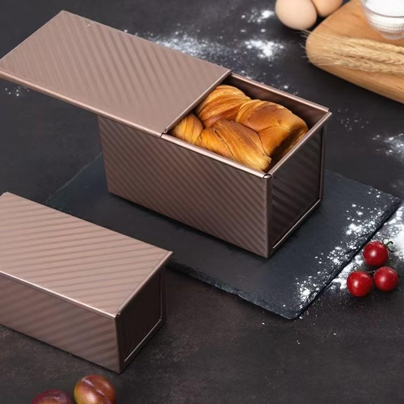 15.87oz  2pack Pullman Bread Pans with Lid, 1LB Capacity Bread Loaf Pan, Non-Stick, Easy Release Sandwich Bread Loaf Pan for Baking Homemade Bread Bakeware Reusable Mold