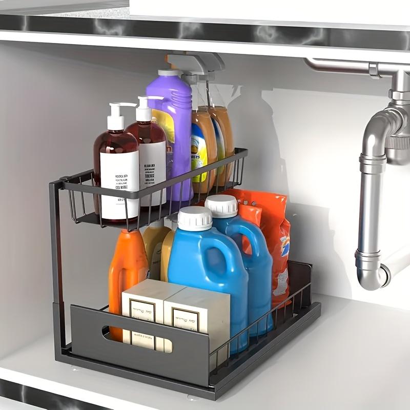 2-Tier Pull Out Under Sink Cabinet Organizer, Storage Shelf for Kitchen Sink & Bathroom Vanity Cabinet
