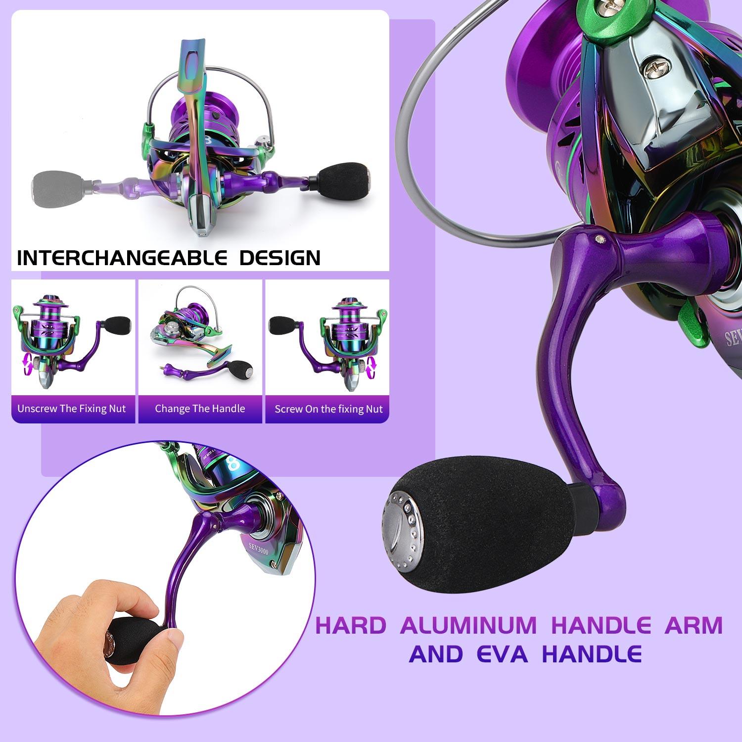 Sougayilang 30 Ton Carbon Fiber Spinning and Colorful Ultralight Spinning , 6.0:1 High​​Gear Ratio  Fishing Rod