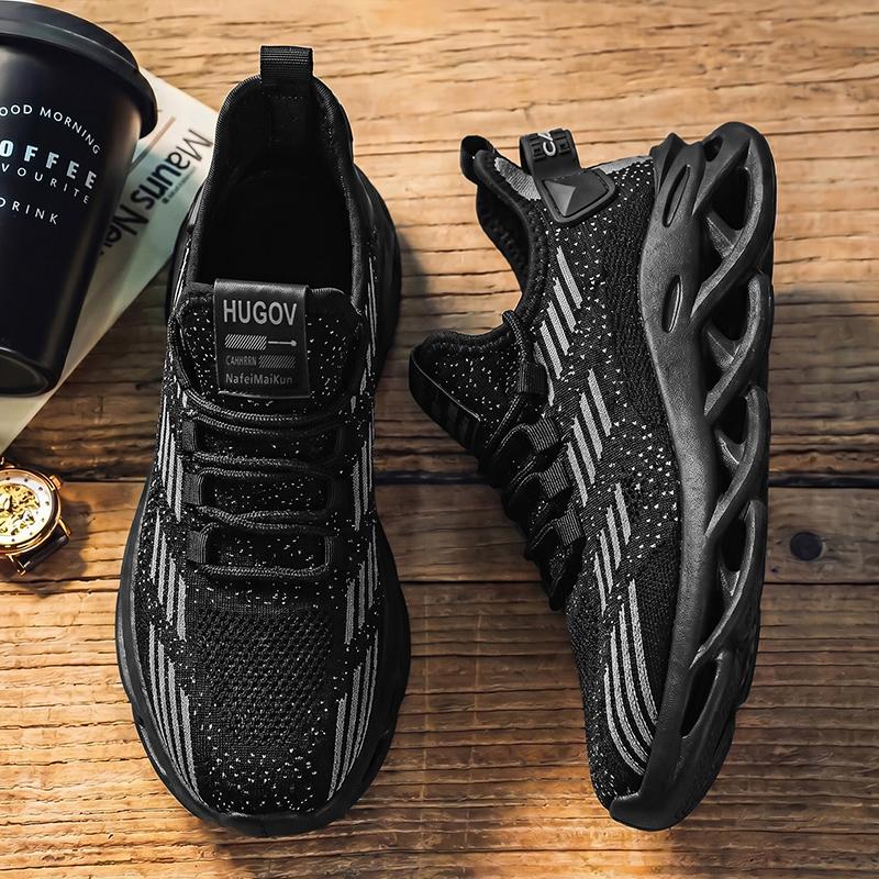 Men's Running Shoes, Breathable Flyknit Mesh, Durable Anti-Slip, Shock Absorption, Casual Low Top, Comfortable Fashion, Outdoor Activities