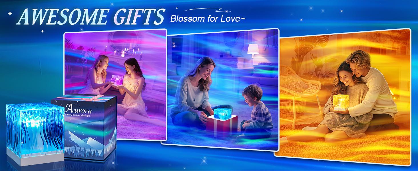 One Fire Flower Lamp Ambient Lighting for Bedroom, Teenage gift，Cool Things Water Ripple Lamp,Dimmable+Remote+Timer Space Projector Gifts for Women Who Have Everything,Pink Roses Romantic Bedroom Decor