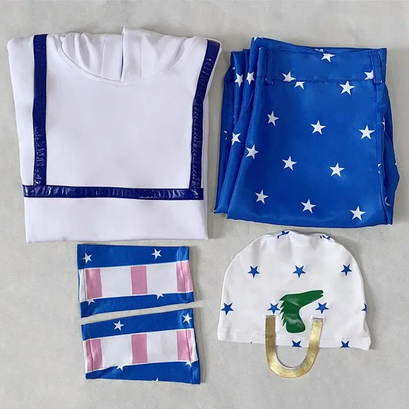 JOJO's Bizarre Adventure Johnny Joestar Cosplay Costume Jonathan Halloween Uniform Comic Top Pants Hat Suits Anime Costume