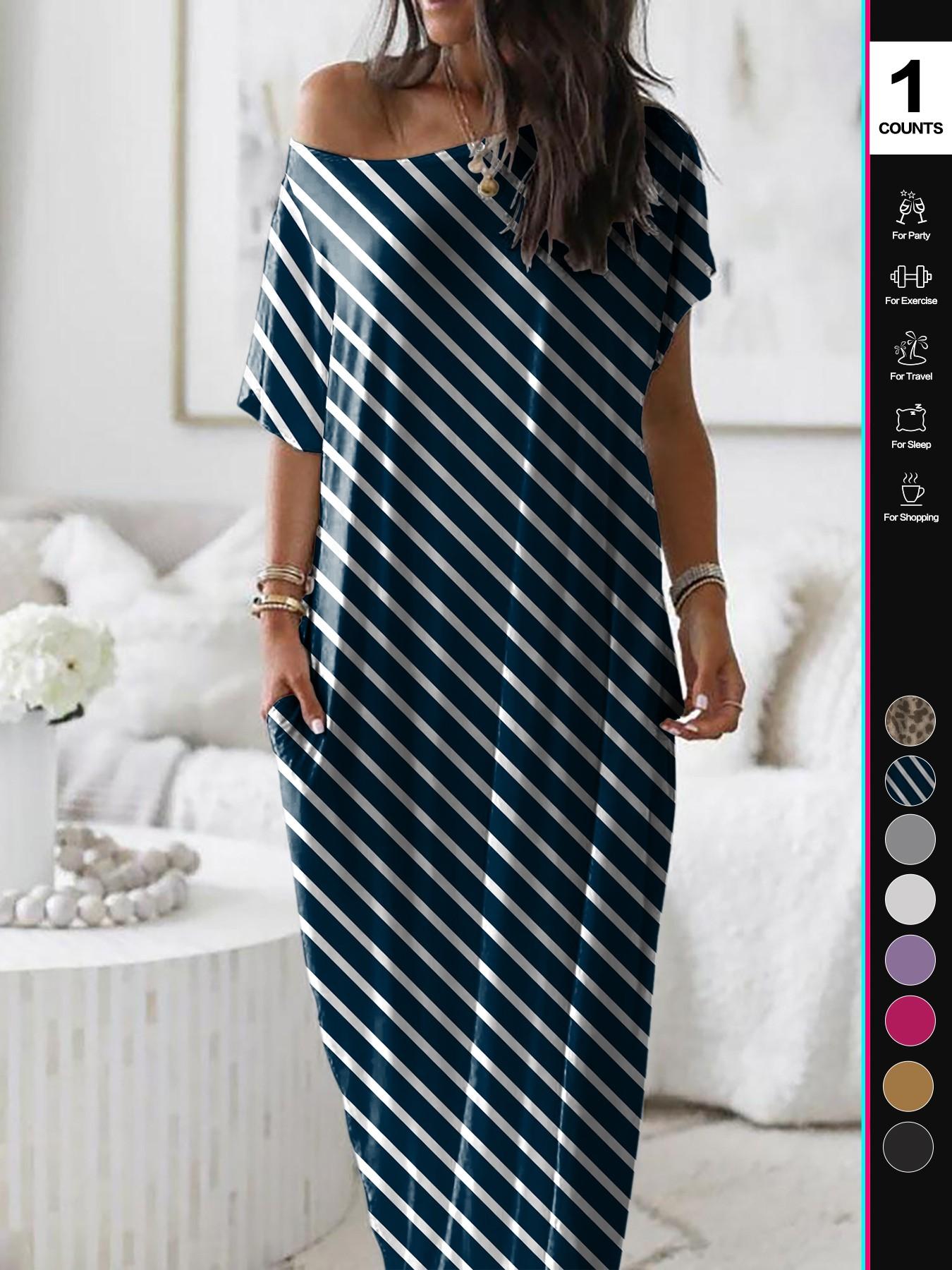 2026 Women's Solid Color Casual Loose Batwing Sleeve Loungewear Homewear Dress, Comfortable Daily Wearing Nightdress, Versatile Ladies' Sleepwear for All Seasons