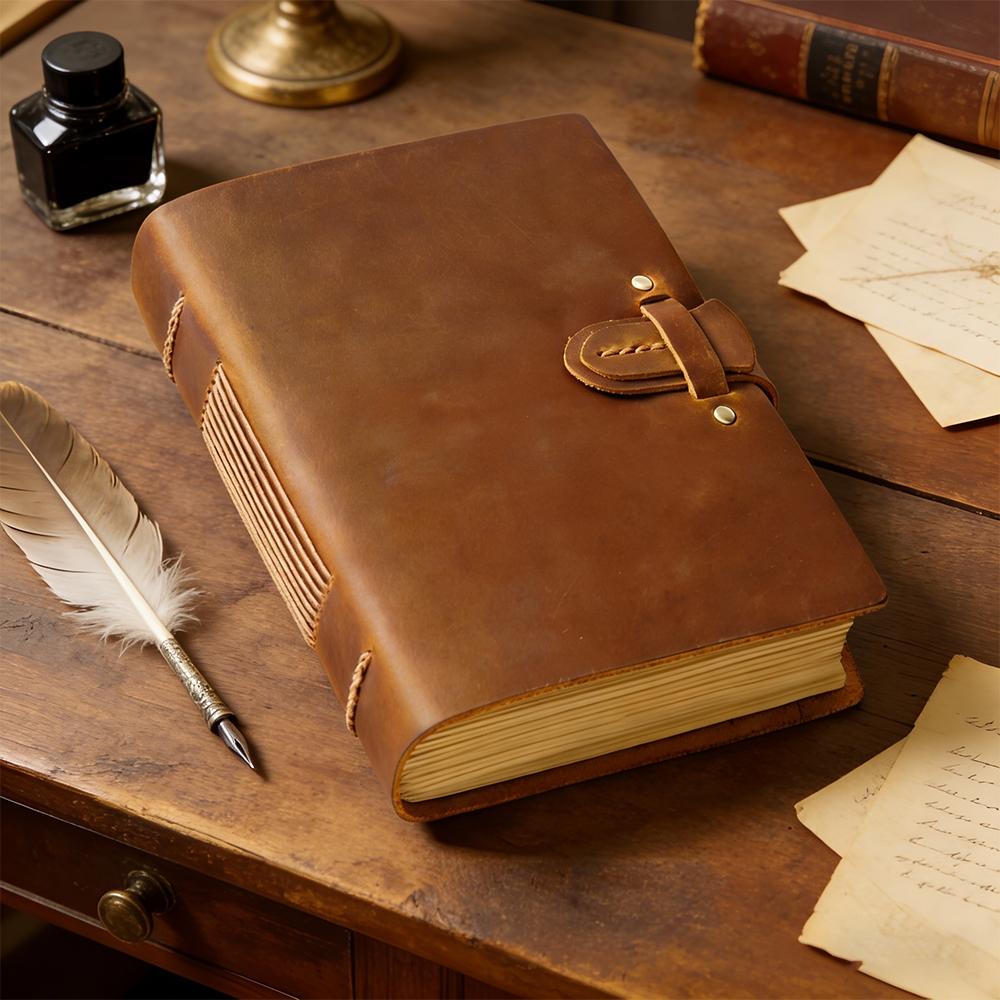 Premium Vintage Leather Journal Notebook, Handmade Craftsmanship, Retro Letter Diary Style, Storytelling Design, Perfect for Writing
