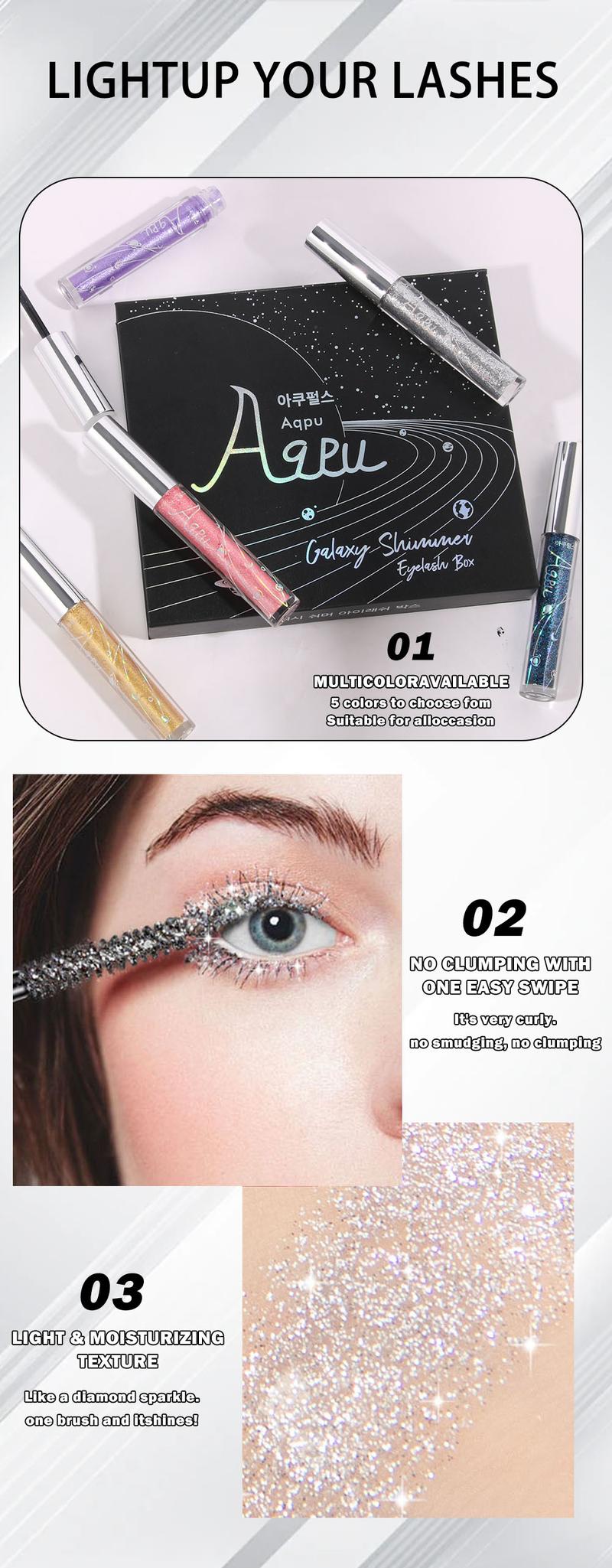 Aqpu 5 Color Shiny Mascara Set Box Waterproof Smudgeproof Formula Curling Effect Eyelash Extension Makeup Tool Perfect for Parties Festivals & Halloween Cosm mascara etic tubing mascara Cosmetic #mascara # tubing mascara