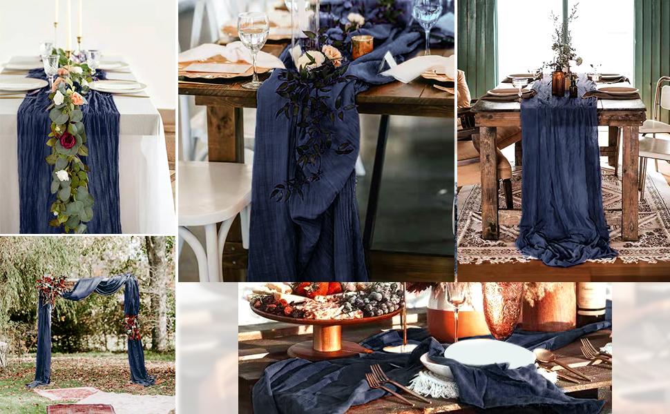 FANI 3/12/24 Pcs 17.7x108 Inches Cheesecloth Table Runner Boho Romantic Gauze Long Rustic Sheer for Wedding, Bridal Baby Shower, Birthday Party, Cake Table,Christmas, Arbor Decorations,Event FANI 3/12/24 Pcs 17.7x108 Inches Cheesecloth Table Runner Boho Romantic Gauze Long Rustic Sheer for Wedding, Bridal Baby Shower, Birthday Party, Cake Table,Christmas, Arbor Decorations,Event