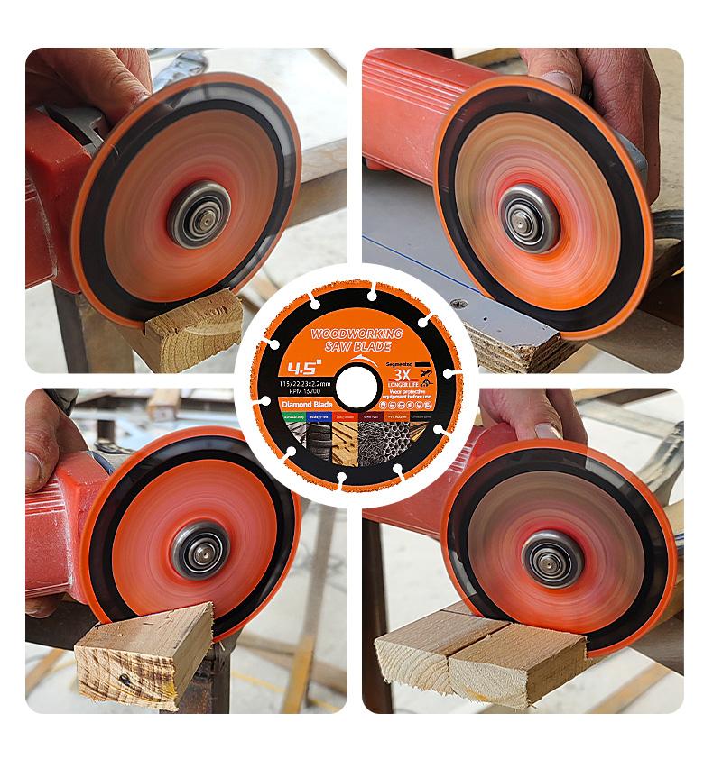 LOZLIN 2PCS 4.5" Diamond Saw Blades for Wood w/ Steel Nails, PVC, Hard Alloy - Multi-Material Angle Grinder Discs Anti-Kickback Teeth for Carpentry, Metal & DIY Power Tool LOZLIN 2PCS 4.5" Diamond Saw Blades for Wood w/ Steel Nails, PVC, Hard Alloy - Multi-Material Angle Grinder Discs Anti-Kickback Teeth for Carpentry, Metal & DIY Power Tool