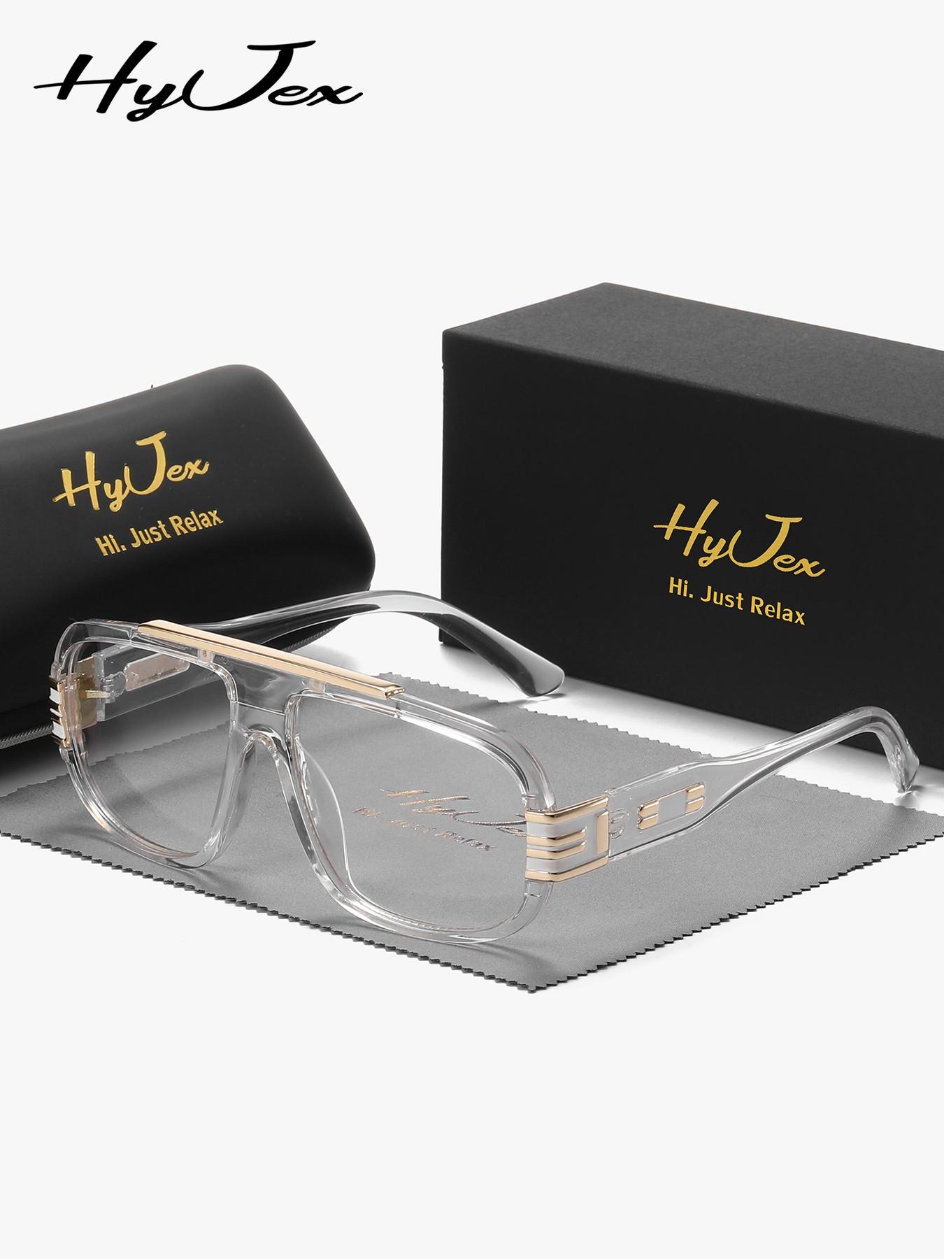 HyJex 1 Pair Unisex Classic Design Anti Blue Light Full Frame Plano Glasses Enduring Appeal Frog Frame Plano Glasses