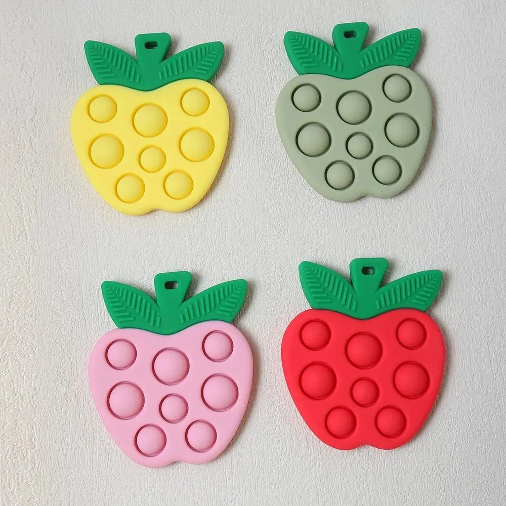Newborn Baby silicone colorful apple teether Food Grade Safe Teether finger activity simulation pain Toy Teething gift sensory