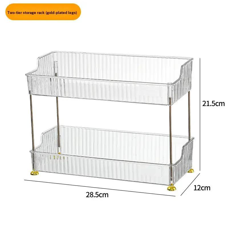 Transparent Desktop Organizer Rack, Modern Style Storage Shelf for Dormitory, Elevates Desk Space, Cosmetics Organizer