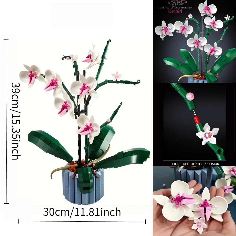 Orchid Bouquet Building Blocks Set 10311, LEGO Compatible Small Bricks, Ideal Christmas Gift, Home Decor, Assembly Toy for Adults & Teens
