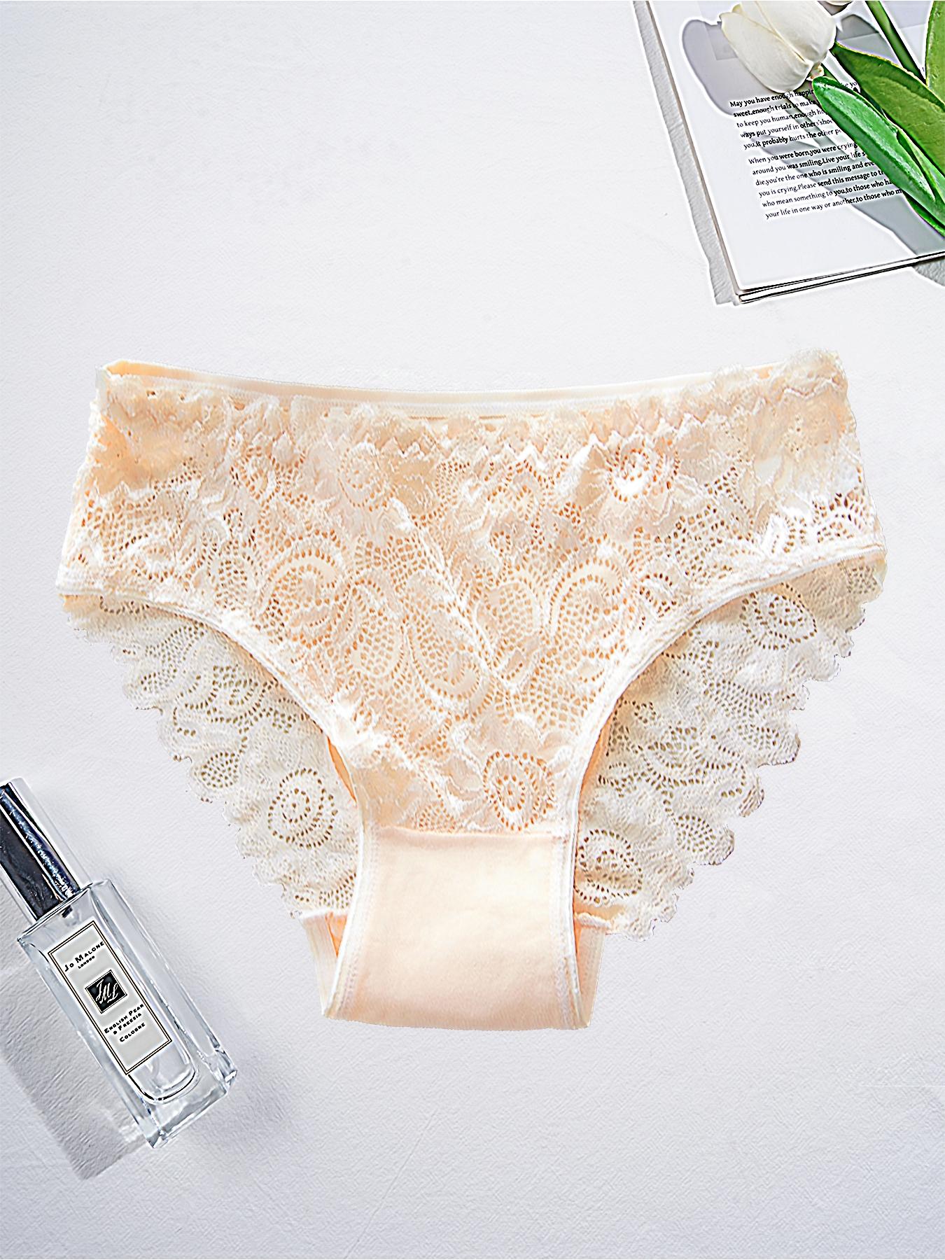 Antibacterial Gusset Plus Size 7-11 Pack Breathable Soft Lace Panties Non-Restrictive Everyday Wear Tummy Control Butt Lifting Wide Coverage Trim Lace Panty