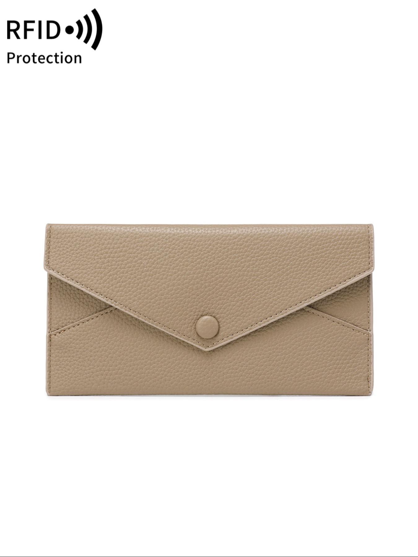 Women's Elegant Solid Color Long Wallet, Fashionable PU Leather Card Holder, Casual Trendy Versatile High-quality Daily Wallet