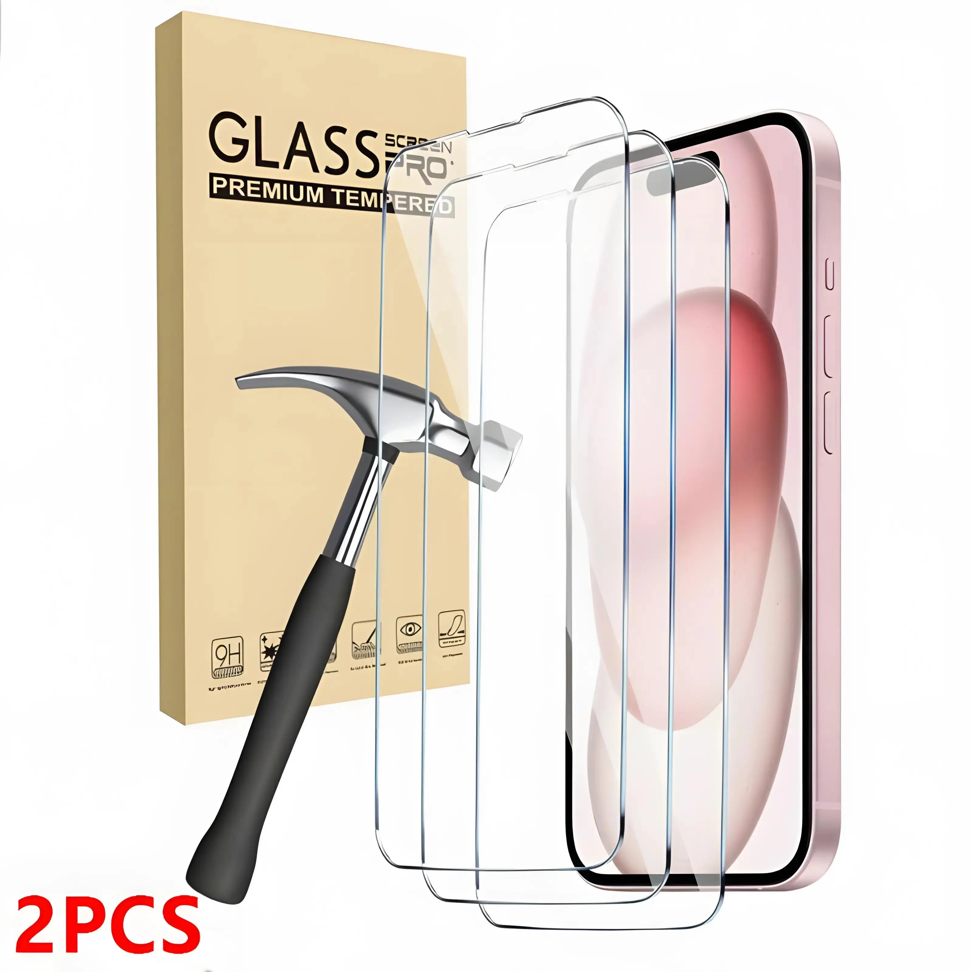 2-Pack Tempered Glass Screen Protector for iPhone 18/17/16/15/14/13/12/11, Phone Accessories with Circular Polarized Eye Protection, Anti-Scratch, Smooth Touch, Dust-Free Bubble-Free Easy Installation, Screen Protector Iphone