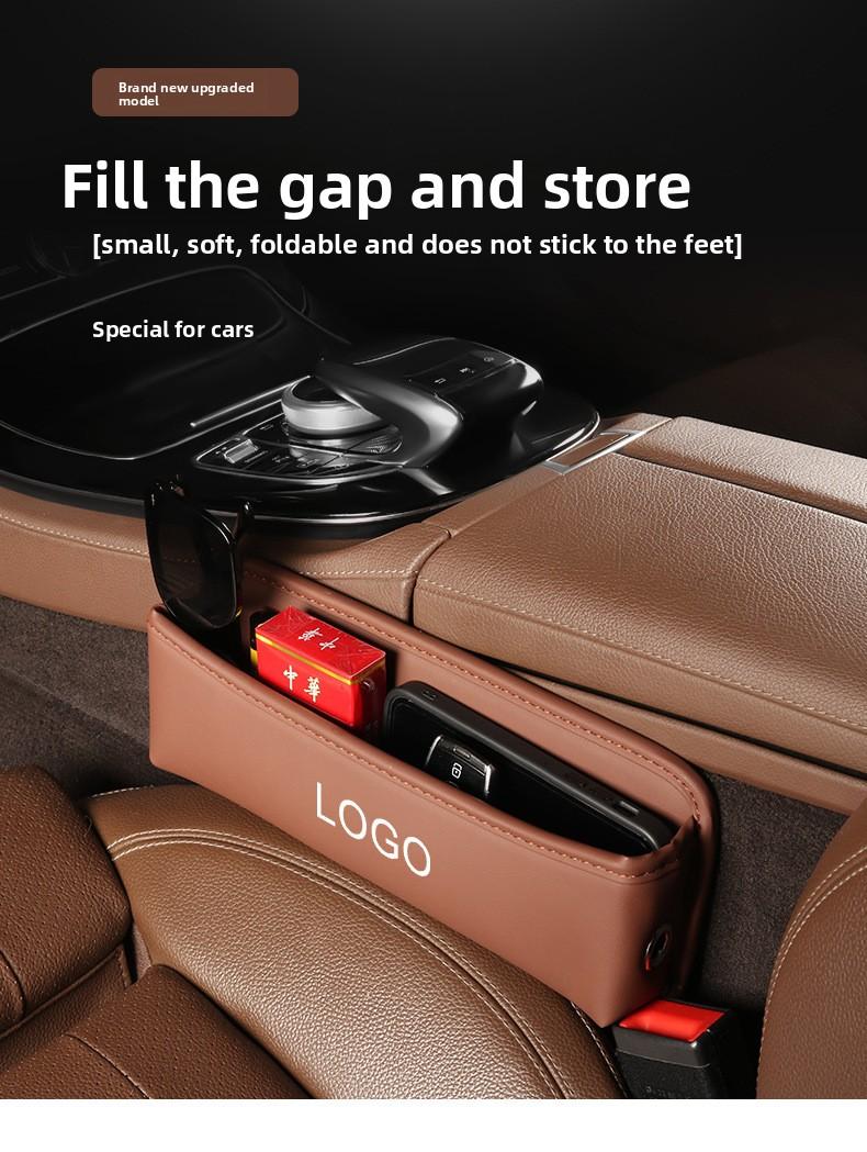 Car Seat Side Storage Box Car Interior Organizer Tray with Non Slip Mat for Phone Wallet Small Items Car Accessories for Auto Vehicles