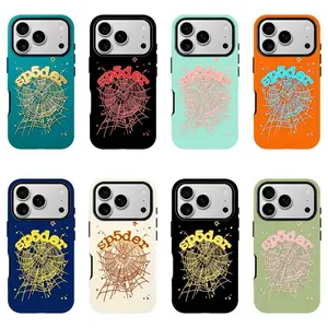 S-Sp5der Pattern Phone Case — Chrome-Style, Streetwear, and Y2K Punk Urban-Style Protective Cover; Compatible with iPhone 11–17 Pro Max/Plus Series and Samsung Galaxy S23– Series; Drop-Resistant and Shockproof.