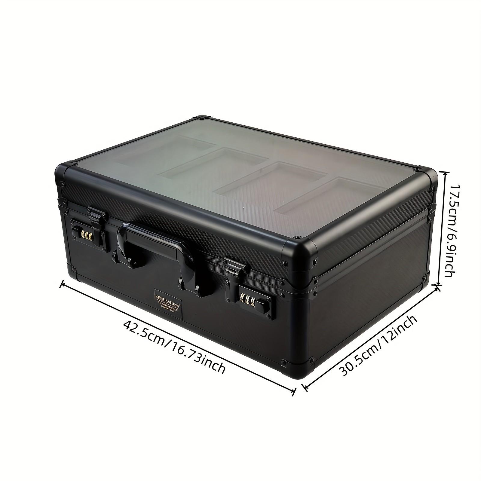 Aluminum Alloy Frame Trading Card Holder, Psa Display Top, Carbon Fiber Pattern, Password Lock, Sports Star Anime Game Card Manager