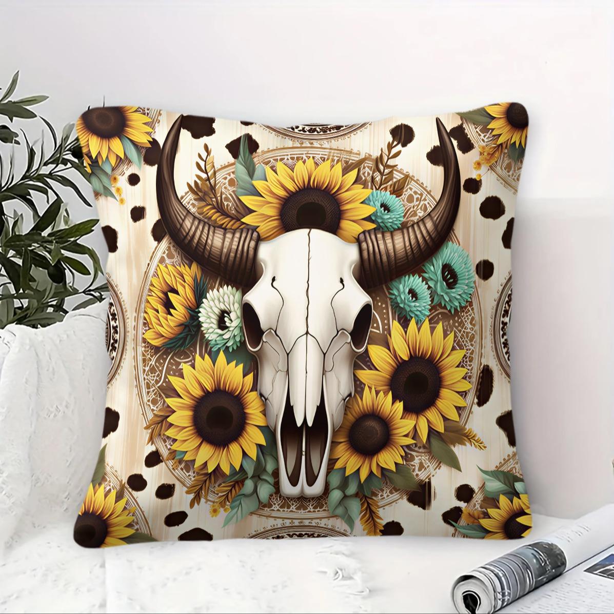 Bohemian Western Country Style Pillow, Machine Washable, Diverse Artistic Trendy Prints, Plush and Soft Filling, Universal for All Scenes and People, Sofa Decorative Cushion (Includes Pillow Insert, Removable), Home Decorative Cushion