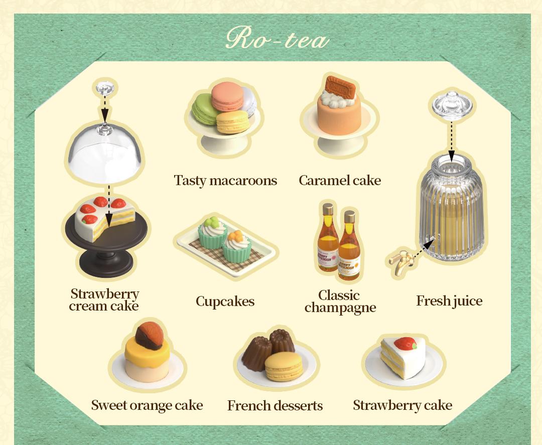 Rolife Sweet Sips Tea DIY Plastic Miniature House DW011 Miniature House Kit DIY Plastic House Building Toy Set with LED Tiny Store Making Kit Model Craft Hobby Unique Gift