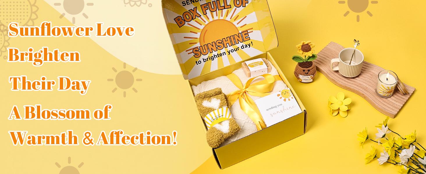 for,Gift Baskets for,Get Well Soon Gift Basket,Self Care Gifts for,Spa Care Package Sending Sunshine Box Thinking of You for Mom Wife Sister Teen Girls